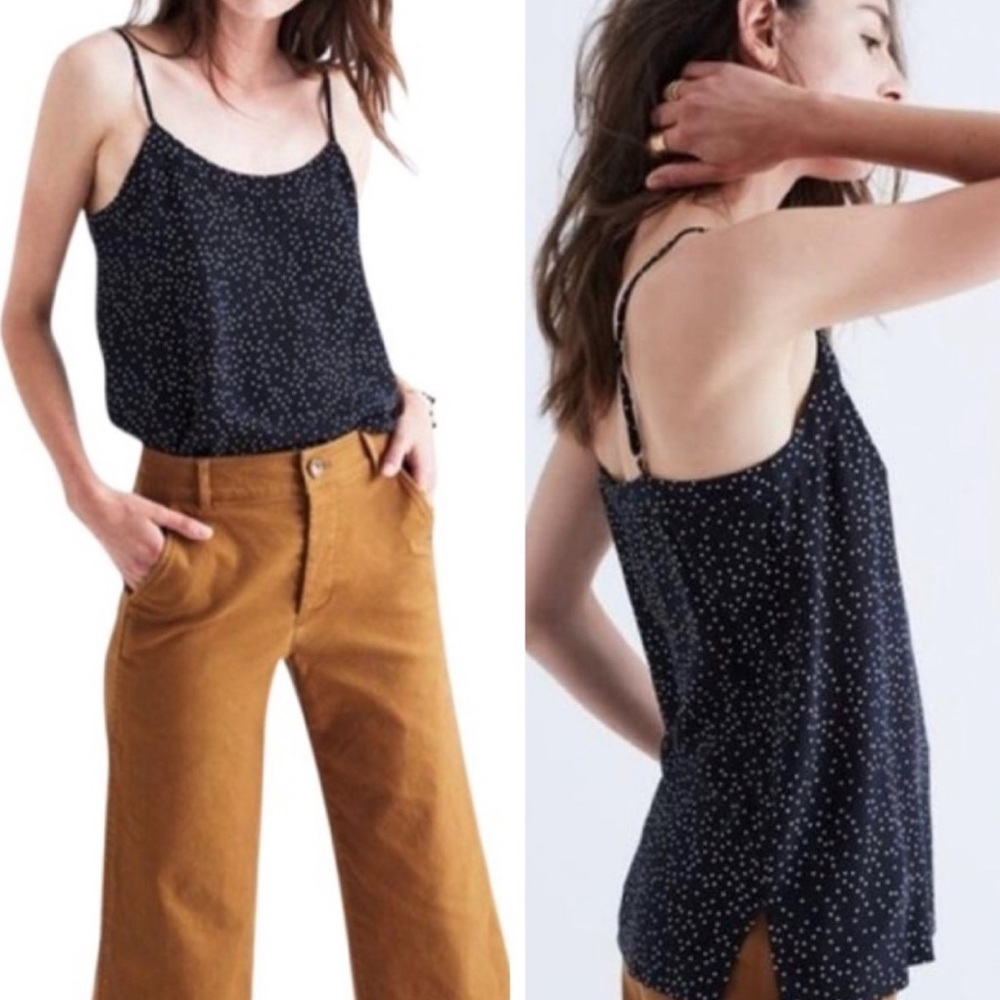 madewell • silk polka dot tank top (black/white)